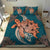 Hawaii Bedding Set - Hawaii Polynesian Turtle Hibiscus Bedding Set - Orange - Polynesian Pride