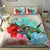 Hawaii Map Kanaka Sea Turtle Hibiscus Bedding Set - AH - Blue Pink - Polynesian Pride