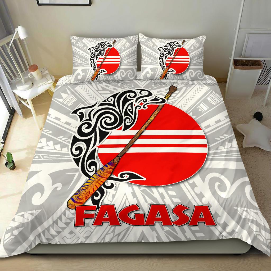 American Samoa Polynesian Bedding Set - Fagasa White - Polynesian Pride