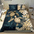 Kanaka Maoli (Hawaiian) Bedding set - Sea Turtle Tropical Hibiscus And Plumeria Gold - Polynesian Pride