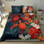 Kanaka Maoli (Hawaiian) Bedding Set - Sea Turtle Tropical Hibiscus And Plumeria Red - Polynesian Pride