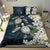 Kanaka Maoli (Hawaiian) Bedding Set - Sea Turtle Tropical Hibiscus And Plumeria White - Polynesian Pride