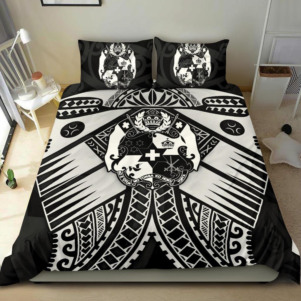 Tonga Polynesian Bedding Set - Tonga White Seal with Polynesian tattoo White - Polynesian Pride