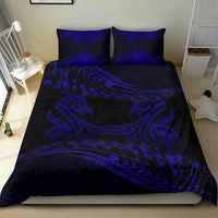 New Zealand Bedding Set Blue Manaia Maori - Silver Fern Duvet Cover - Polynesian Pride