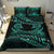 New Zealand Bedding Set Turquoise Manaia Maori - Silver Fern Duvet Cover - Polynesian Pride