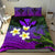 Kanaka Maoli (Hawaiian) Bedding Set, Polynesian Plumeria Banana Leaves Purple - Polynesian Pride