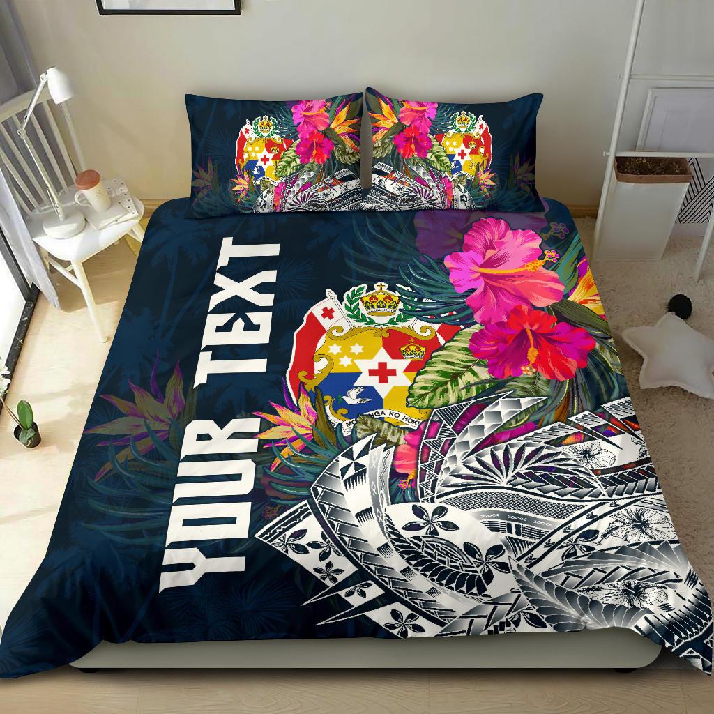 Tonga Custom Personalised Bedding Set - Summer Vibes Blue - Polynesian Pride