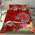 Hawaii Bedding Set - Turtle Plumeria Polynesian Tattoo Red Color - Polynesian Pride