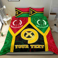 Polynesian Vanuatu Custom Personalised Bedding Set - Vanuatu Flag and Coat Of Arms - Polynesian Pride