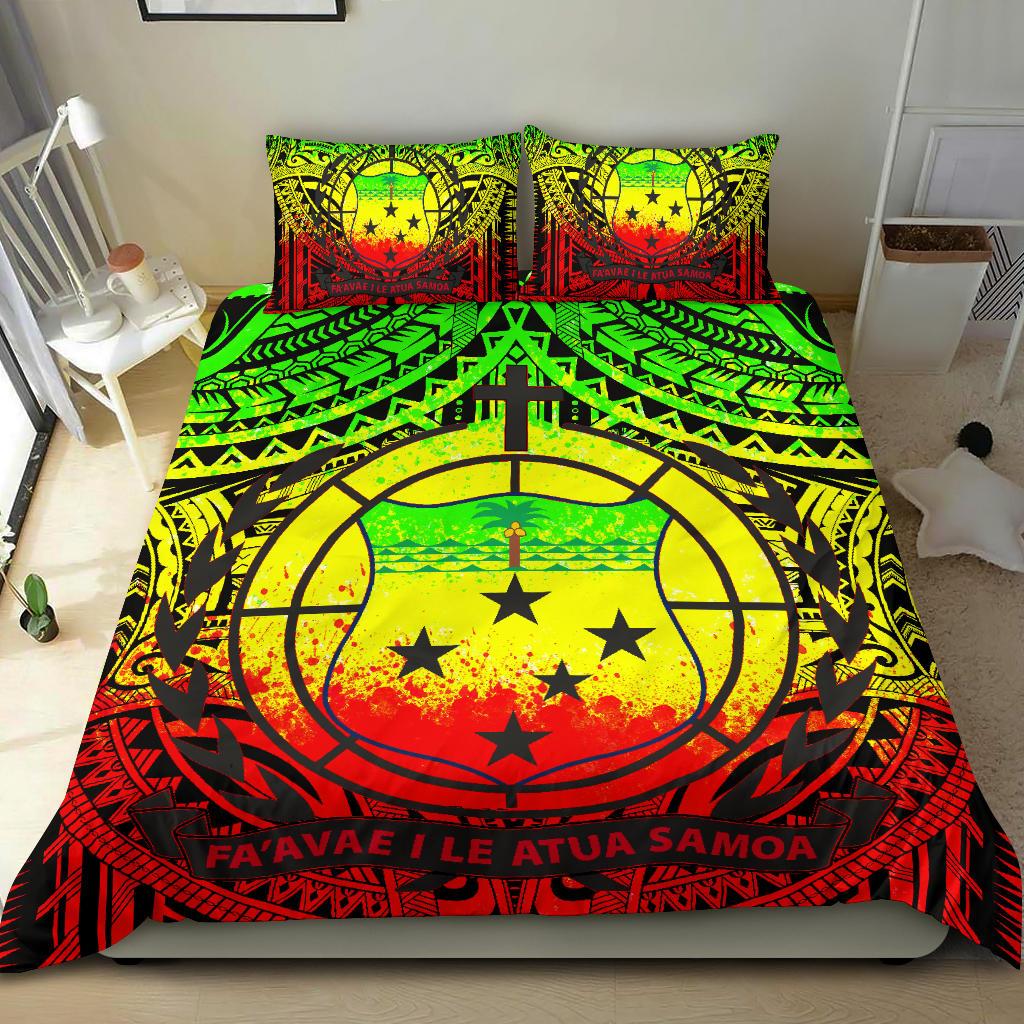 Samoa Bedding Set - Samoa Coat Of Arm, Polynesian Tattoo (Reggae) Reggae - Polynesian Pride