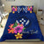 Micronesia Custom Personalised Bedding Set - Kosrae Duvet Cover Set Floral With Seal Blue - Polynesian Pride