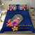 Polynesian Bedding Set - American Samoa Duvet Cover Set Floral With Seal Blue - Polynesian Pride