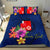 Polynesian Custom Personalised Bedding Set - Wallis and Futuna Duvet Cover Set Floral With Seal Blue - Polynesian Pride