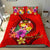 Tonga Polynesian Custom Personalised Bedding Set - Floral With Seal Red - Polynesian Pride