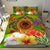 Fsm Polynesian Bedding Set - Manta Ray Tropical Flowers (Reggae) - Polynesian Pride