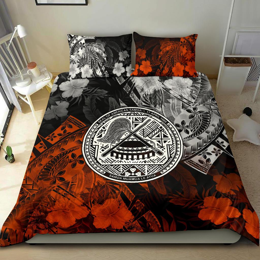 American Samoa Bedding Set - Vintage Polynesian Style Black - Polynesian Pride