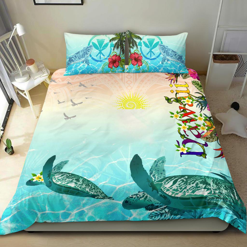 Polynesian Hawaii Bedding Sets - View sea Hawaii with Turtle and Whale - Polynesian Pride