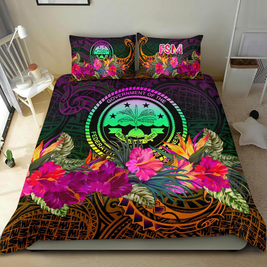 Federated States of Micronesia Bedding Set - Summer Hibiscus Reggae - Polynesian Pride