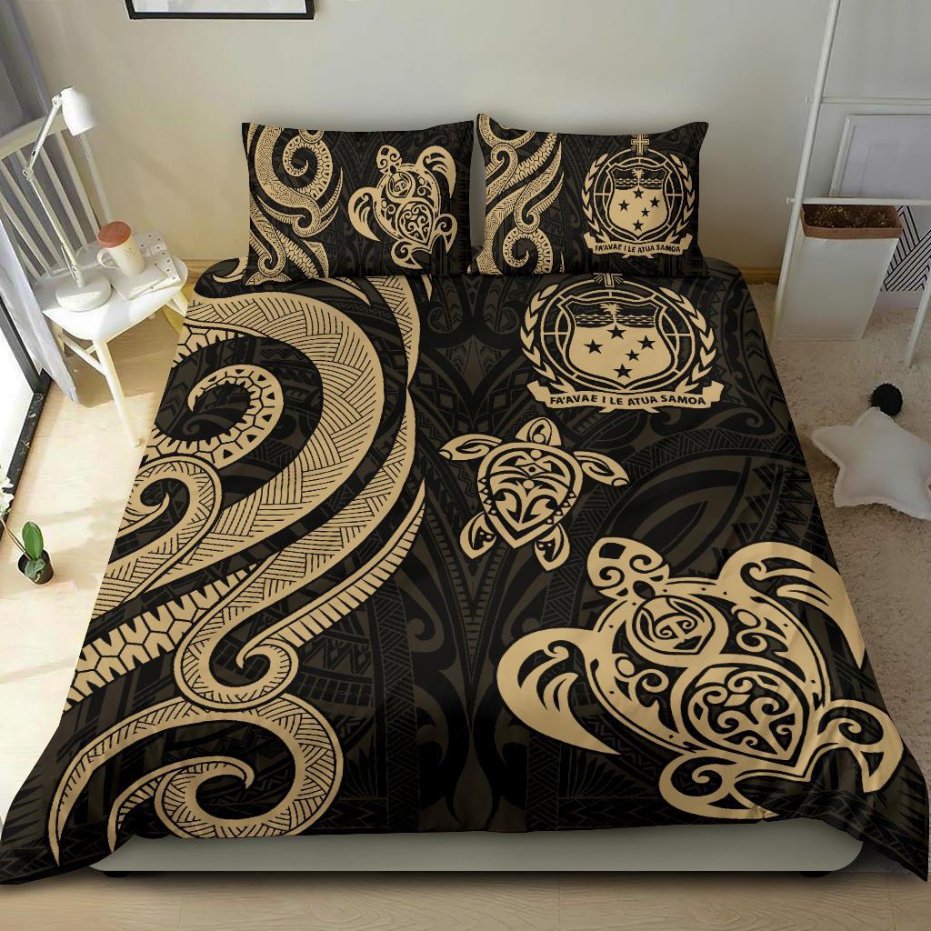 Samoa Polynesian Bedding Set - Gold Tentacle Turtle Gold - Polynesian Pride