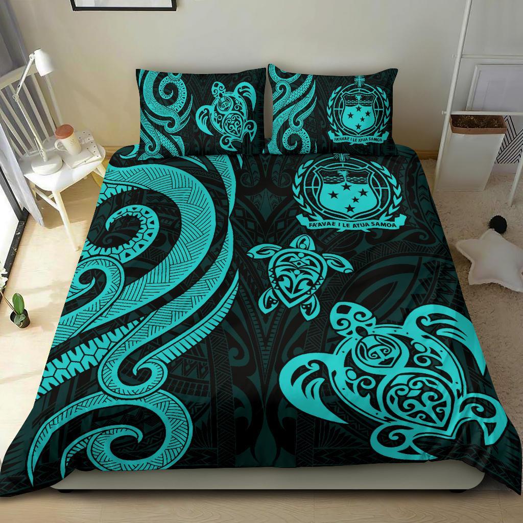 Samoa Polynesian Bedding Set - Turquoise Tentacle Turtle Turquoise - Polynesian Pride