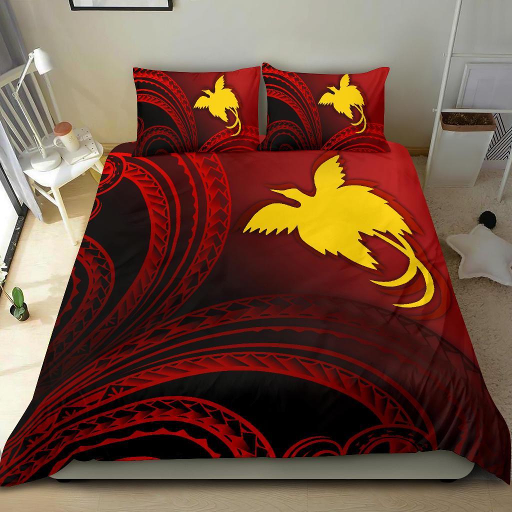 Papua New Guinea Bedding Set - Raggiana Bird of Paradise Polynesian Patterns Red - Polynesian Pride