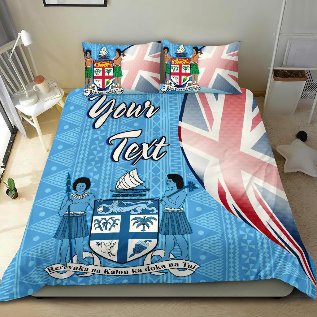 Fiji Custom Personalised Bedding Set - Fiji Flag Blue - Polynesian Pride