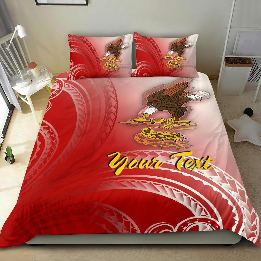 American Samoa Polynesian Custom Personalised Personalized Bedding Set - Bald Eagle (Red) Red - Polynesian Pride