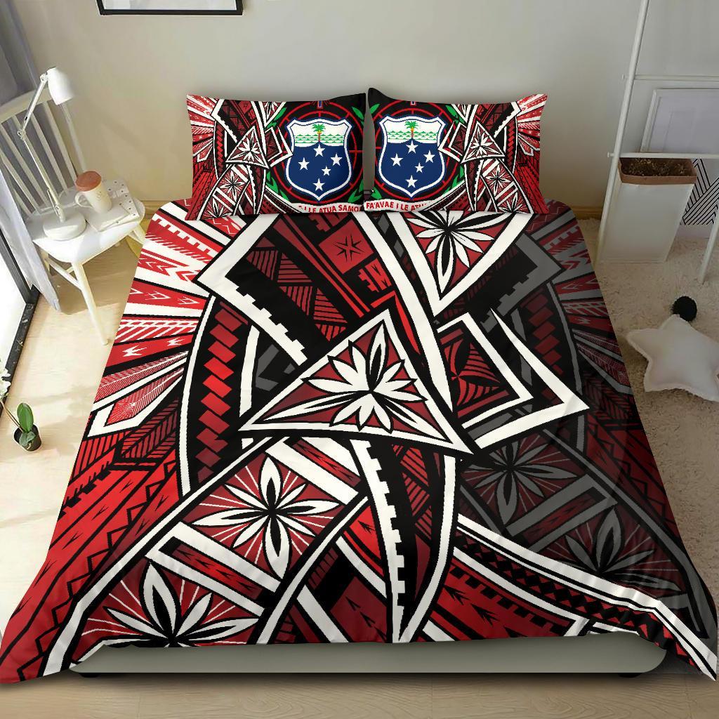Samoa Bedding Set - Tribal Flower Special Pattern Red Color - Polynesian Pride