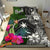 Chuuk Bedding Set - Turtle Plumeria Banana Leaf Black - Polynesian Pride