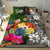 Tonga Bedding Set - Turtle Plumeria Banana Leaf Black - Polynesian Pride