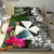 Wallis and Futuna Bedding Set - Turtle Plumeria Banana Leaf Black - Polynesian Pride