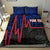 Samoa Personalised Bedding Set - Samoa Seal With Polynesian Patterns In Heartbeat Style (Blue) - Polynesian Pride