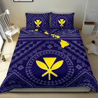 Hawaii Bedding Set - Hawaii Kanaka Maoli And Map ( Blue) - Polynesian Pride