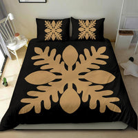 Hawaiian Royal Pattern Bedding Set - Black And Gold - D1 Style - Polynesian Pride