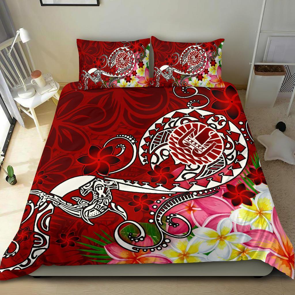 Tahiti Bedding Set - Turtle Plumeria (Red) - Polynesian Pride