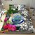 Federated States of Micronesia Bedding Set White - Turtle Plumeria Banana Leaf - Polynesian Pride