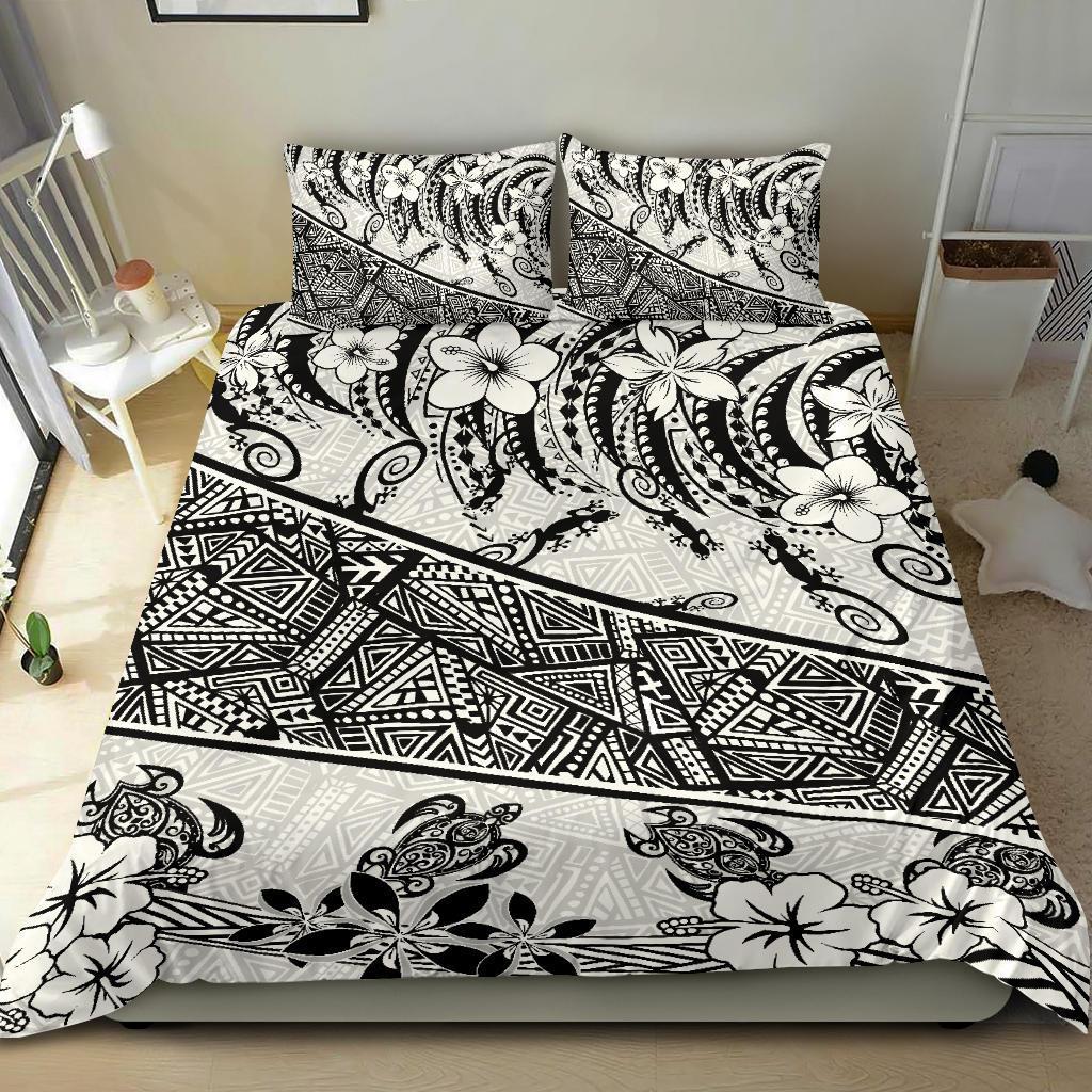 Polynesian Bedding Set - Lizard And Turtle Black - Polynesian Pride