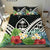 Guam Bedding Set - Guam Coat of Arms & Polynesian Tropical Flowers White - Polynesian Pride