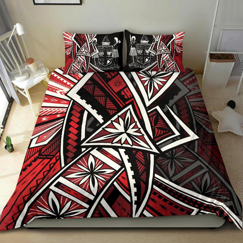 Fiji Bedding Set - Tribal Flower Special Pattern Red Color Red - Polynesian Pride