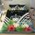 Samoa Bedding Set - Samoa Coat of Arms & Polynesian Tropical Flowers White - Polynesian Pride