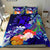 Tonga Bedding Set - Humpback Whale with Tropical Flowers (Blue) - Polynesian Pride