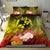 Tonga Custom Personalised Bedding Set - Humpback Whale with Tropical Flowers (Yellow) - Polynesian Pride