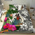 Vanuatu Custom Personalised Bedding Set White - Turle Plumeria Banana Leaf - Polynesian Pride