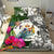 Niue Custom Personalised Bedding Set White - Turle Plumeria Banana Leaf - Polynesian Pride