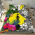 New Caledonia Custom Personalised Bedding Set White - Turle Plumeria Banana Leaf - Polynesian Pride