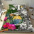 Nauru Custom Personalised Bedding Set White - Turle Plumeria Banana Leaf Crest - Polynesian Pride