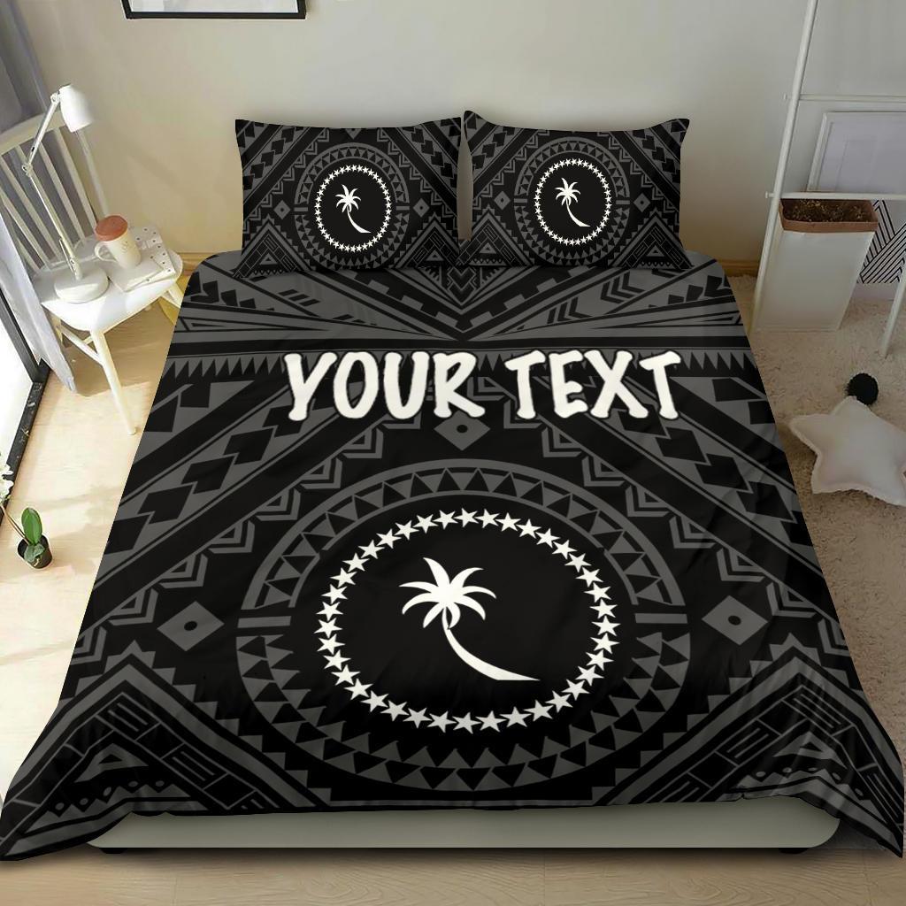 Chuuk Custom Personalised Bedding Set - Chuuk Seal With Polynesian Tattoo Style ( Black) Black - Polynesian Pride