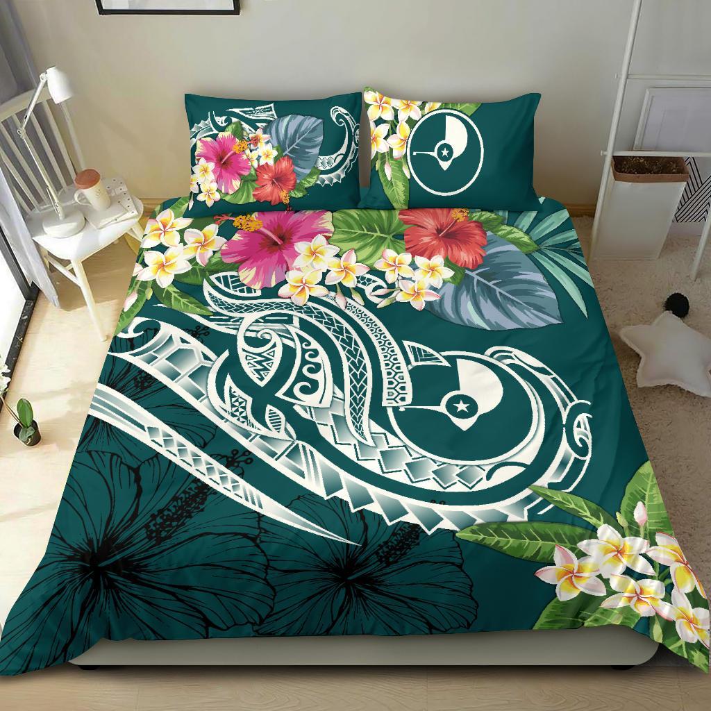 YAP Polynesian Bedding Set - Summer Plumeria (Turquoise) Turquoise - Polynesian Pride