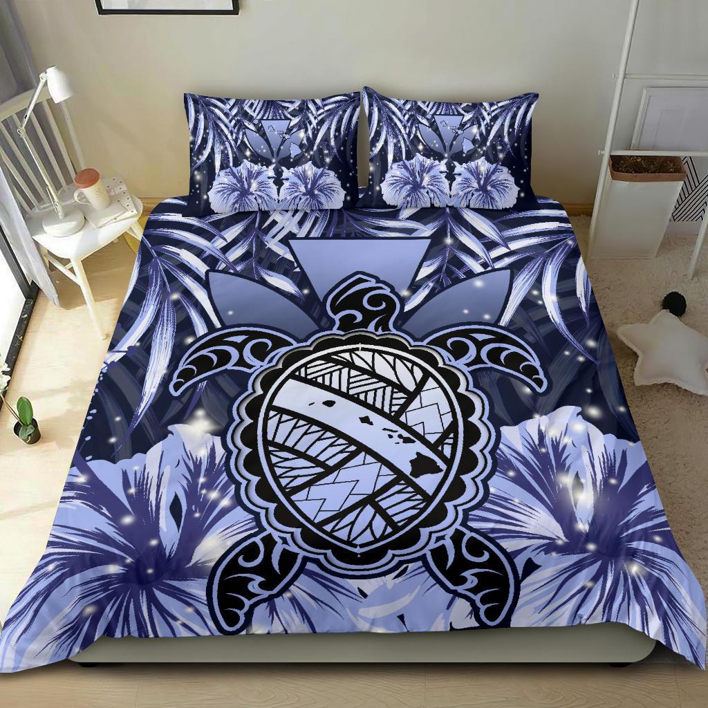Hawaii Turtle Hibiscus Blue Bedding Set - Hac Style - AH - Polynesian Pride
