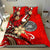 American Samoa Bedding Set - Tribal Flower With Special Turtles Red Color Red - Polynesian Pride